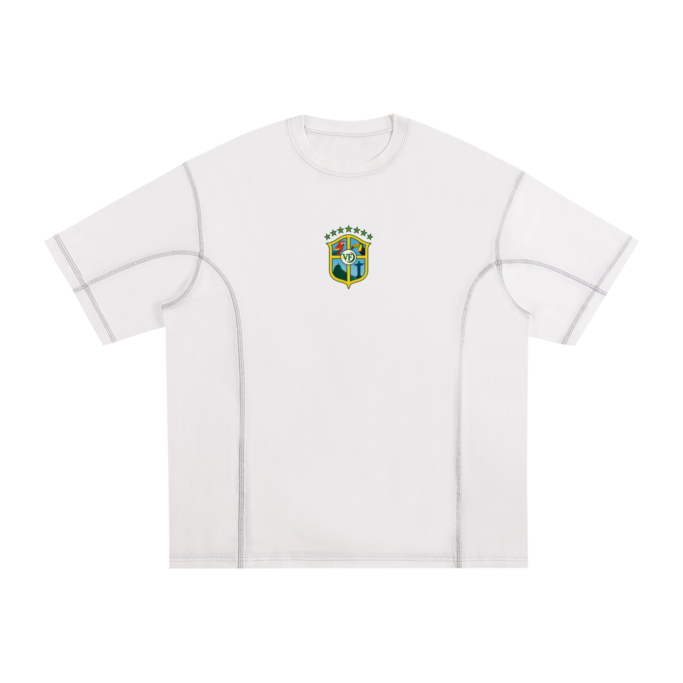 Brazil Print Contrast-Stitched Shirt