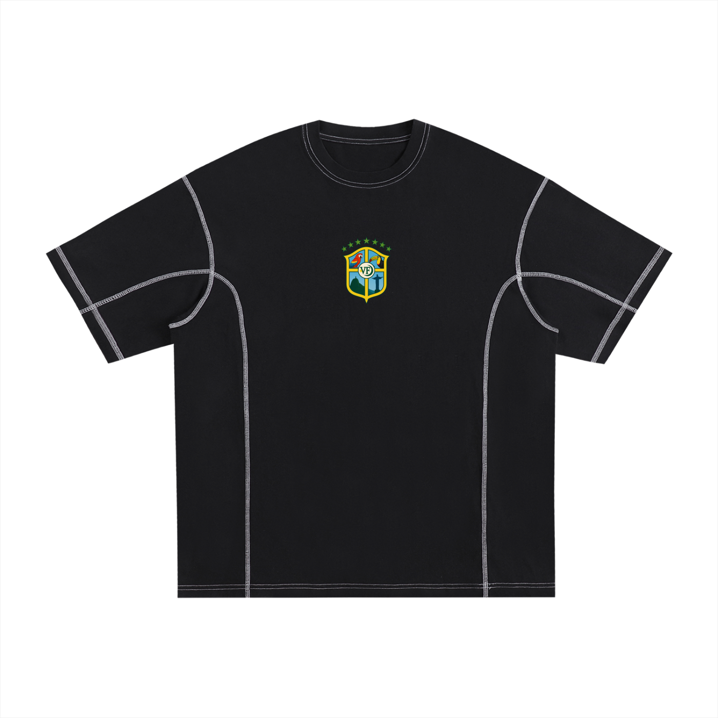 Brazil Print Contrast-Stitched Shirt